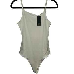 Wild Fable White Ribbed Sleeveless Bodysuit Tank‎ Top Women's